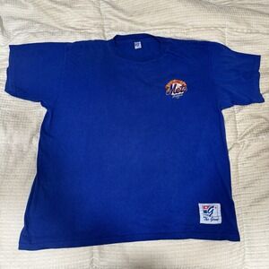 Vintage 90s The Game New York Mets MLB Baseball Blue T-Shirt Made in USA Size XL
